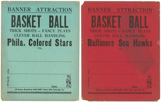 Lot of (2) 1940s/1950s Basketball Advertisement Banners 